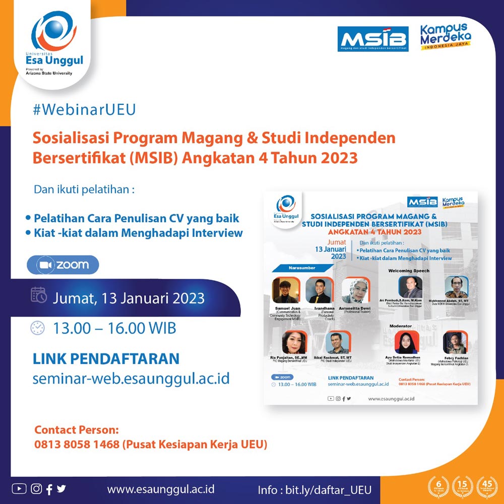 Sosialisasi Program Magang & Studi Independen Bersertifikat Angkatan 4 Tahun 2023