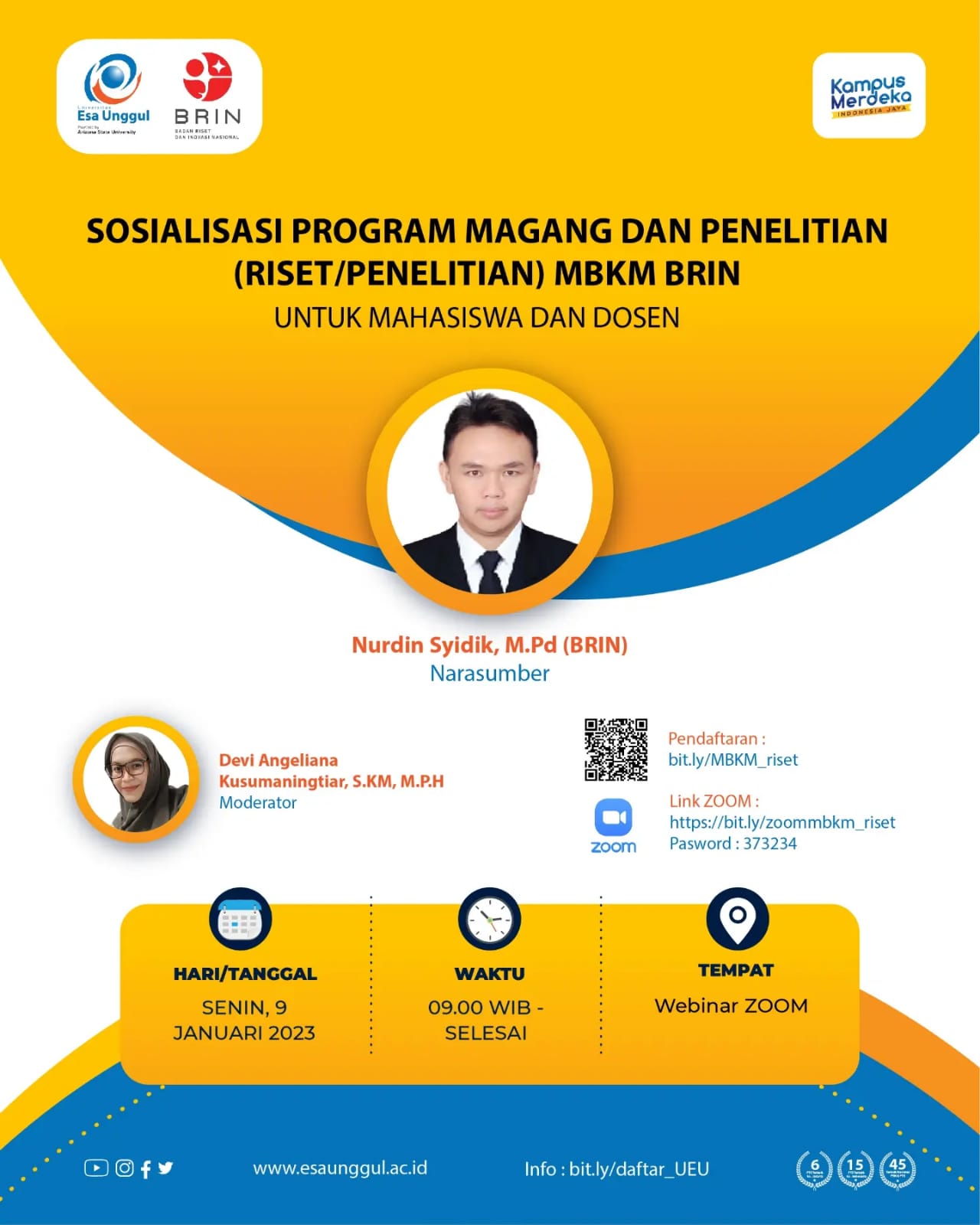 Sosialisasi Program Magang dan Penelitian (Riset/penelitian) MBKM BRIN