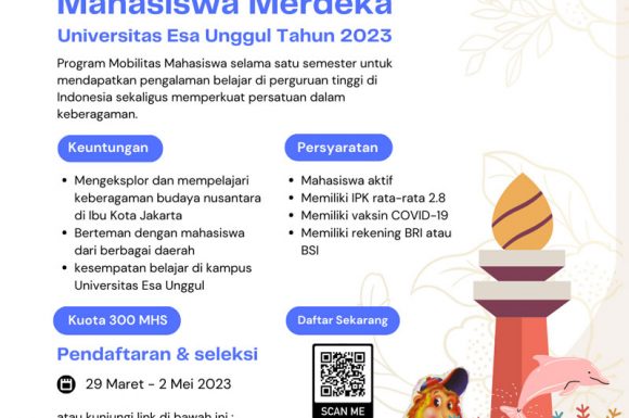 Dibuka Pendaftaran Program Pertukaran Mahasiswa Merdeka Universitas Esa Unggul Tahun 2023