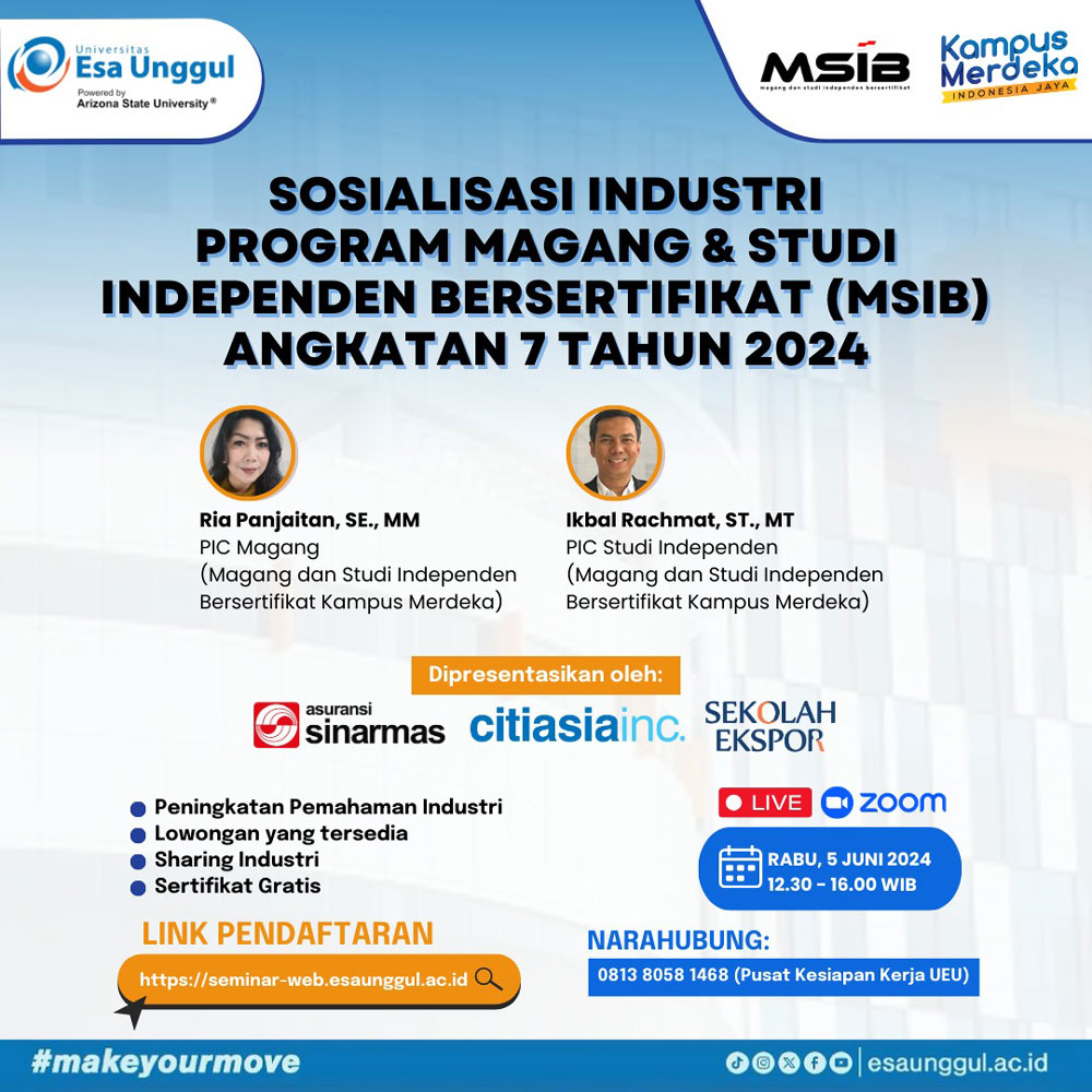 Sosialisasi Industri Program Magang & Studi Independen Bersertifikat (MSIB) Angkatan 7 Tahun 2024